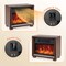 Costway Mini Desktop Electric Fireplace Heater Portable Wooden Fireplace with Vivid Flame Brown